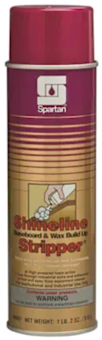 STRIPPER, FOR BASEBOARDS AND WAX BUILDUP, SPARTAN SHINELINE, AEROSOL, LEMON SCENT, 18 OZ, 12/CT MAIN